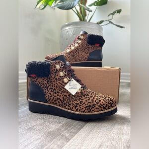 Cole Haan Nantucket Rugged Hiker Boots Water Resistant in Cheetah Haircalf